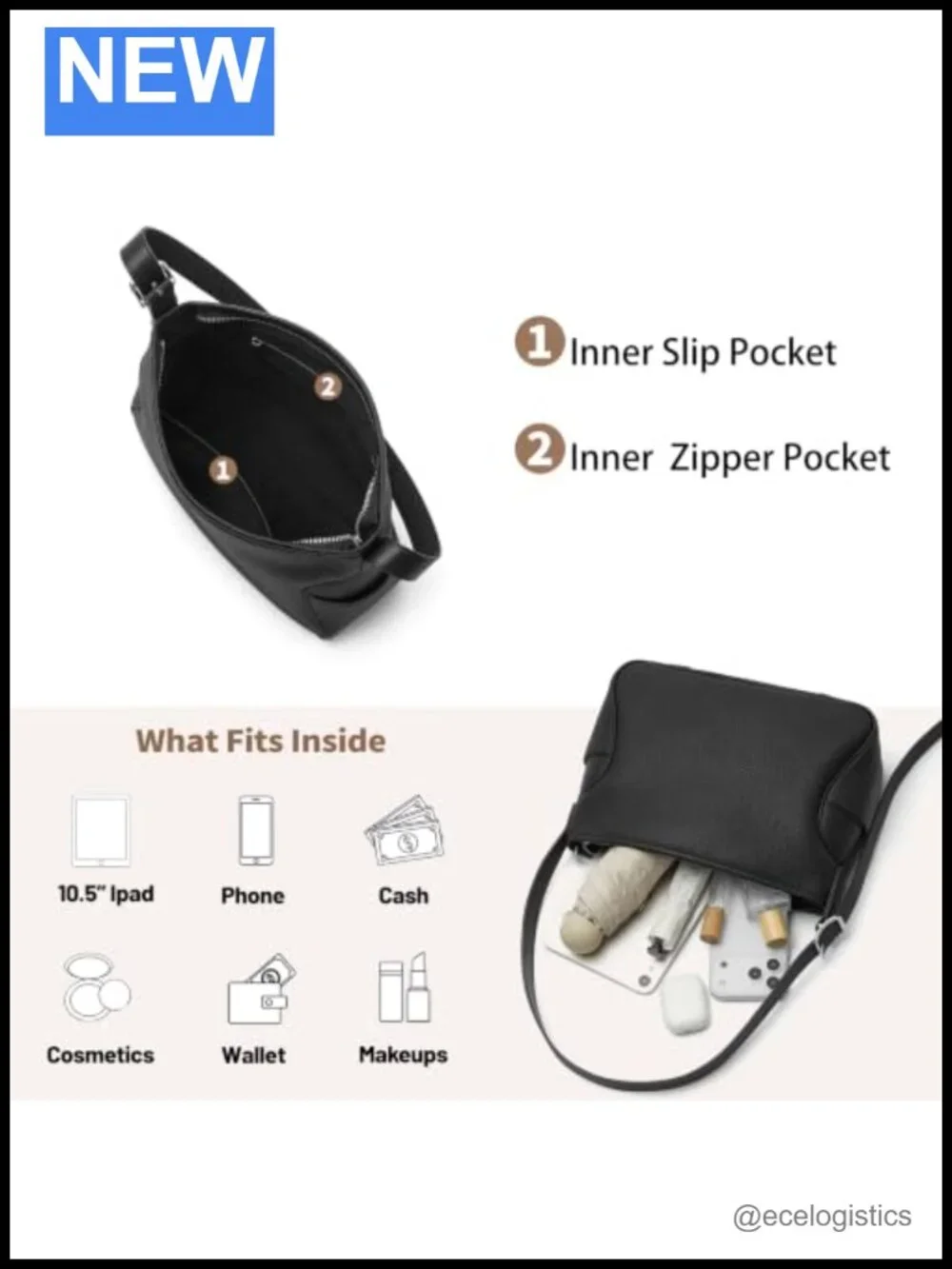 Genuine Leather Hobo Purse for Women, Soft Top Grained Shoulder Tote Bag with